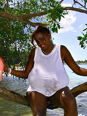 Monster soapy titties in outdoor pics
