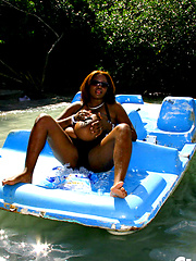 Melting ice and big black tits