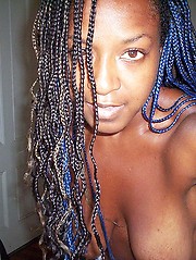 Black girlfriend shows erected clit closeup