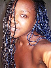 Black girlfriend shows erected clit closeup
