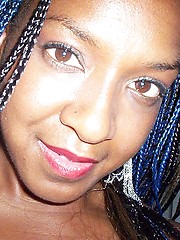 Black girlfriend shows erected clit closeup